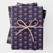 Skelet op Biseksuele Vlagkleuren Achtergrond Inpakpapier Vel (In situ)