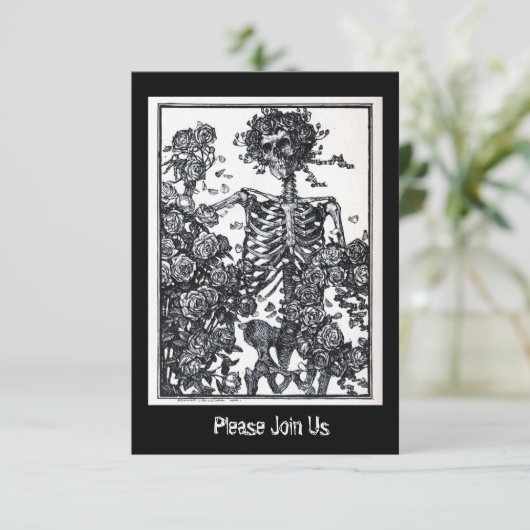  skelet op dag van de dode halloween kaart (Staand voorkant)