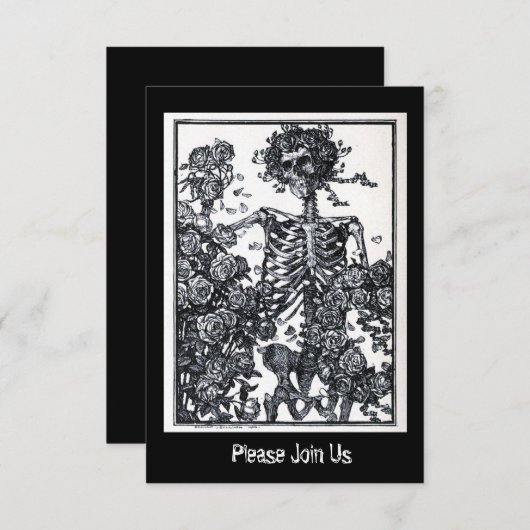  skelet op dag van de dode halloween kaart (Voorkant / Achterkant)