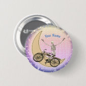 Skelet op de fiets speld ronde button 5,7 cm (Voorkant /achterkant)