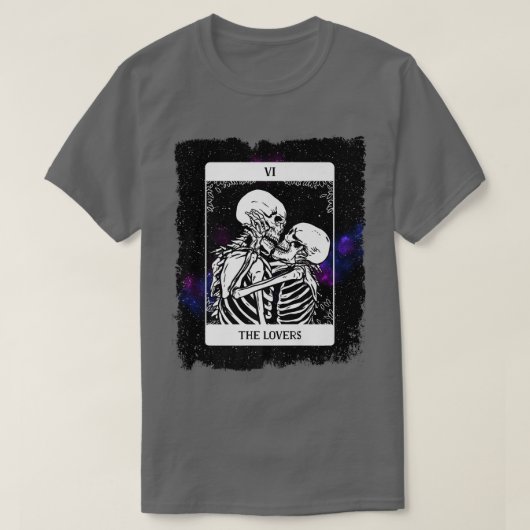 Skelet op de kleppen Tarot Card Deck Galay T-shirt (Design voorkant)