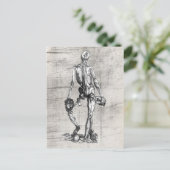 Skelet op de schedel briefkaart (Staand voorkant)