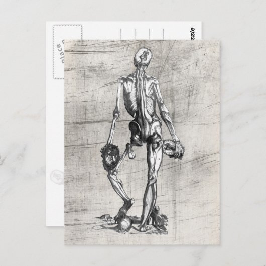 Skelet op de schedel briefkaart (Voorkant / Achterkant)