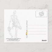 Skelet op de schedel briefkaart (Achterkant)