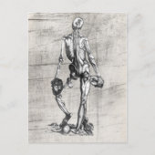 Skelet op de schedel briefkaart (Voorkant)