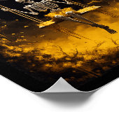 skelet op de schommel in de boszaal poster (Hoek)