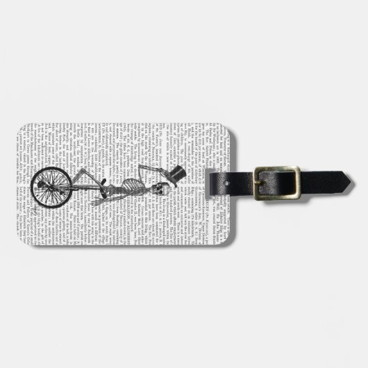 Skelet op de Unicycle Bagagelabel (Voorkant horizontaal)