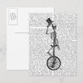 Skelet op de Unicycle Briefkaart (Voorkant / Achterkant)