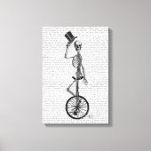Skelet op de Unicycle Canvas Afdruk (Voorkant)