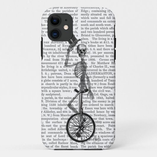 Skelet op de Unicycle Case-Mate iPhone Case (Achterkant)