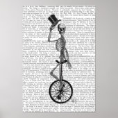 Skelet op de Unicycle Poster (Voorkant)