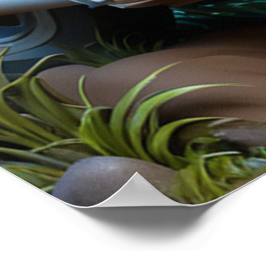 Skelet op een helikopter gemonteerd met een wolf h poster (Hoek)