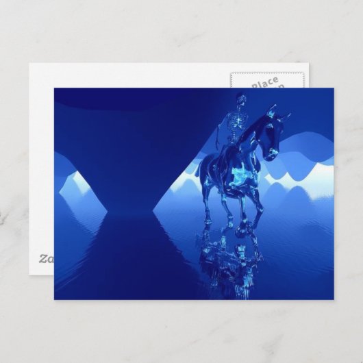 skelet op een paard briefkaart (Voorkant / Achterkant)