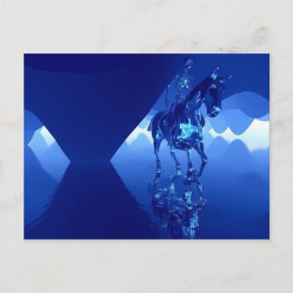 skelet op een paard briefkaart