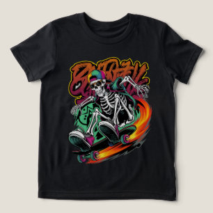 Skelet op een skateboard Graffiti straatstijl Tri-Blend Shirt