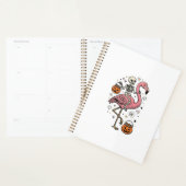 Skelet op Flamingo Halloween Snoep Shirt_1 Planner (Display)
