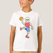 Skelet op Handbalspeler met handbal T-shirt (Voorkant)