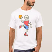 Skelet op Handbalspeler met handbal T-shirt (Voorkant)
