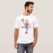 Skelet op Handbalspeler met handbal T-shirt (Voorkant volledig)