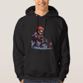 Skelet op Ice Hockey Schaatsen Hoodie (Voorkant)