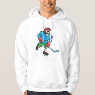 Skelet op ijshockey met ijshockeystick hoodie