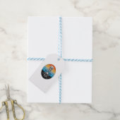 Skelet op motorfiets cadeaulabel (Met Touw)