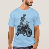 Skelet op motorfiets Mannen Basic T-shirt (Voorkant)