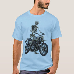 Skelet op motorfiets Mannen Basic T-shirt