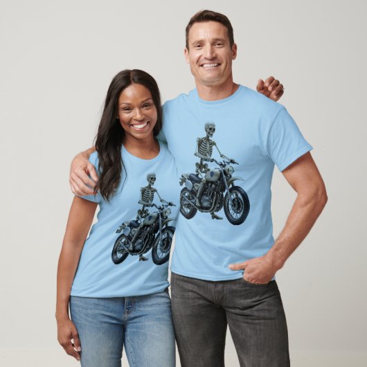 Skelet op motorfiets Mannen Basic T-shirt (Unisex)