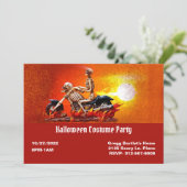 Skelet op motorfiets - uitnodiging (Staand voorkant)