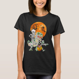 Skelet op mummie dinosaurus T rex Halloween leuk T-shirt