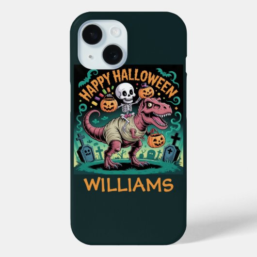 Skelet op Mummie T-Rex – Griezelige Dino Ruiter Case-Mate iPhone Case (Achterkant)