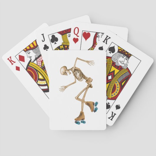 Skelet op rolschaatsen pokerkaarten (Achterkant)