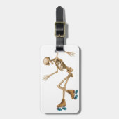 Skelet op Schaatsen van Roller Bagagelabel (Voorkant verticaal)