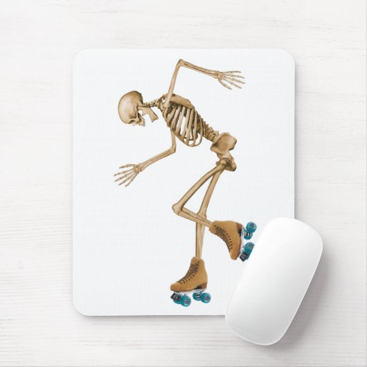 Skelet op Schaatsen van Roller Muismat (Met muis)