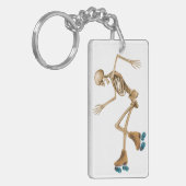 Skelet op Schaatsen van Roller Sleutelhanger (Voorkant Links)