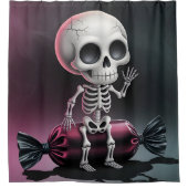 Skelet op Snoep Douchegordijn (Voorkant)