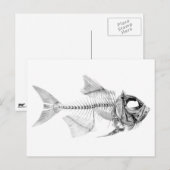 skelet op vissen briefkaart (Voorkant / Achterkant)