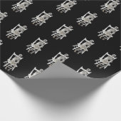 skelet op witte stoel cadeaupapier (Hoek)