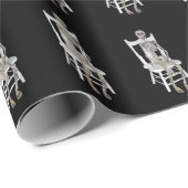 skelet op witte stoel cadeaupapier (Rol Hoek)