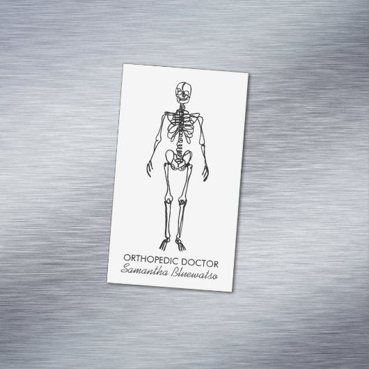 Skelet orthopedisch arts beeldhouwen bot eenvoudig magnetisch visitekaartje (Voorbeeld)