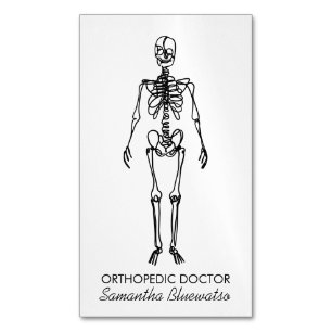 Skelet orthopedisch arts boetseren bot eenvoudig magnetisch visitekaartje