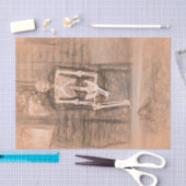 Skelet Oude Antieke Sepia Kunstschets Tissuepapier (Craft)