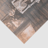 Skelet Oude Antieke Sepia Schets Kunst Tissuepapier (Detail)