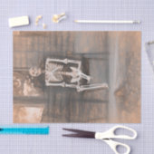Skelet Oude Antieke Sepia Schets Kunst Tissuepapier (Craft)