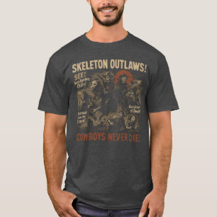 Skelet Outlaws Cowboy Film Poster Halloween meisje T-shirt