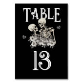 Skelet Paar Bloemen Bruiloft Kaart (Voorkant)