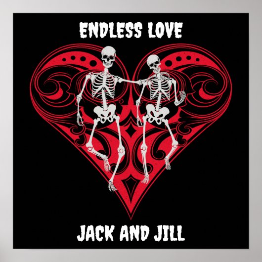 Skelet Paar Gepersonaliseerd Poster (Voorkant)