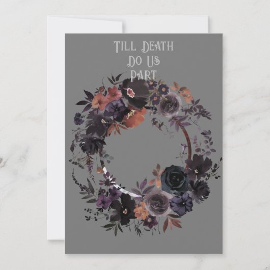  Skelet Paar Gothic Bruiloft Uitnodiging (Achterkant)