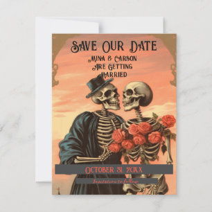  Skelet Paar Gothic Halloween Foto Save The Date